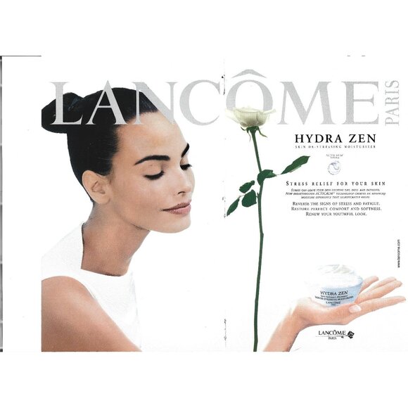 Hydra Zen Lancome Paris Moisturizer Makeup 1990s Vintage Print Ad 2 PAGE - Picture 4 of 4